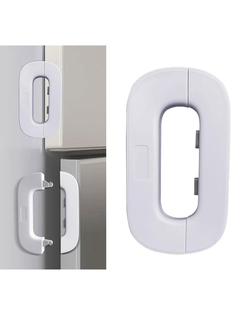 Multi-Purpose Refrigerator & Freezer Door Lock – White – Ideal for Families with Kids to Prevent Accidental Opening and Protect Food - Image 1